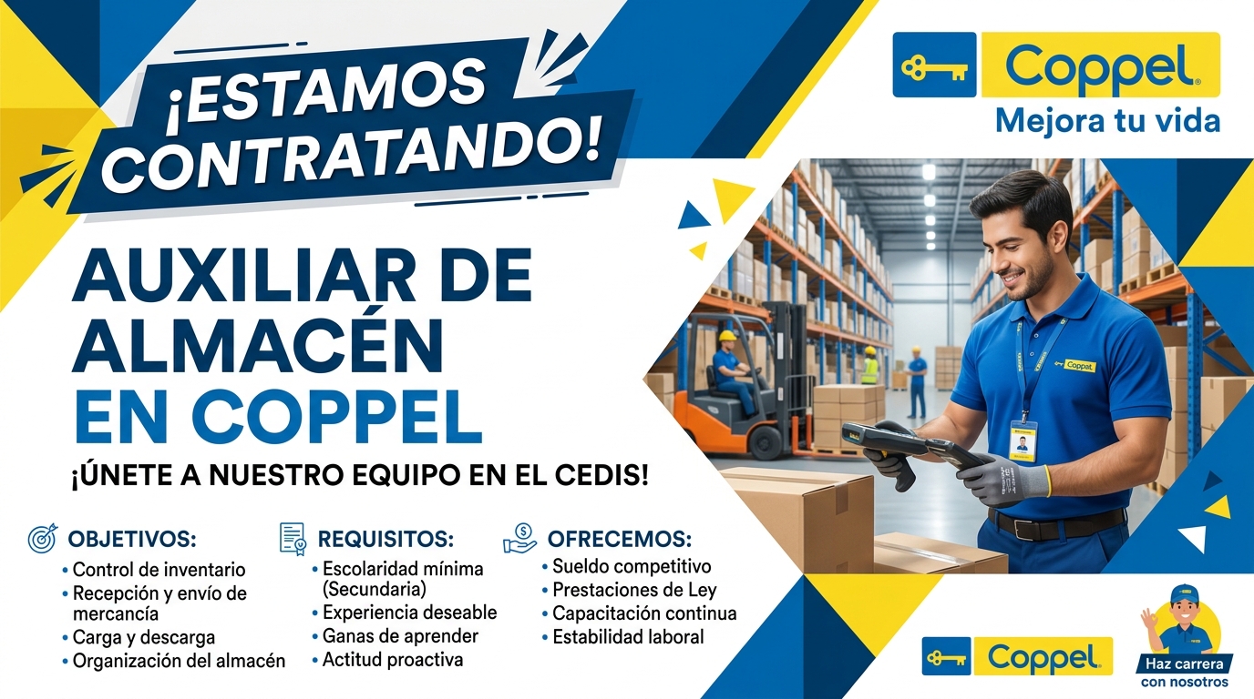Lee más sobre el artículo Auxiliar de almacén en Coppel