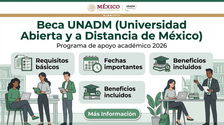 Lee más sobre el artículo Beca UNADM (Universidad Abierta y a Distancia de México)